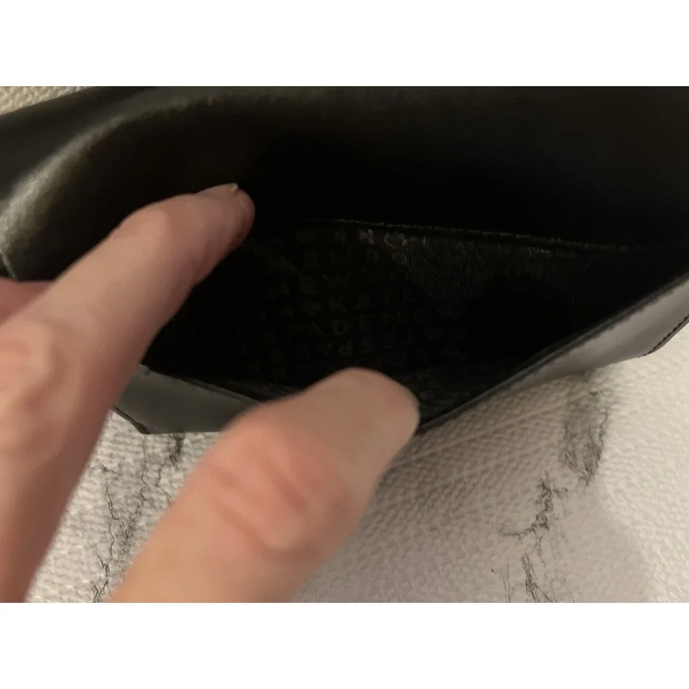Kate Spade Street Callie Pebble Leather Tri-fold Wallet Black, Vintage [L]